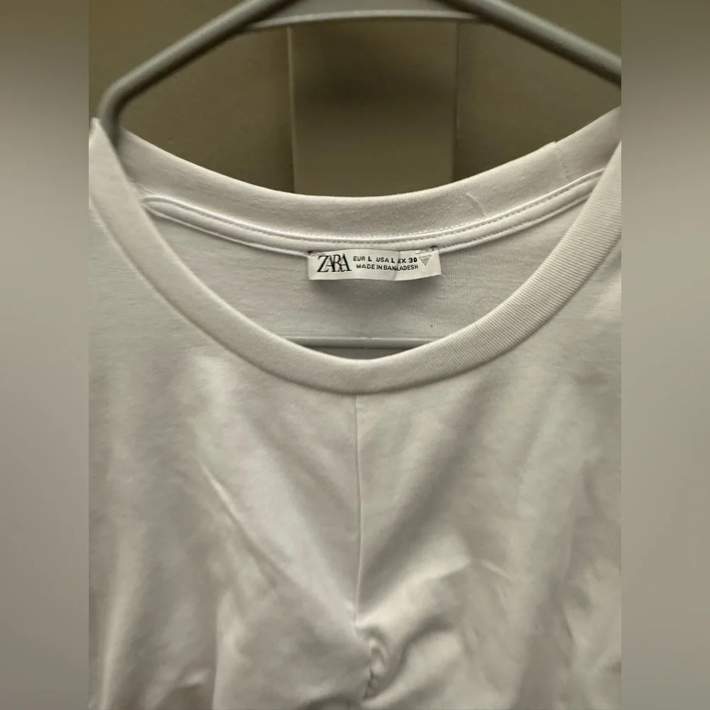Zara White Sleeveless Ruched Top - Picture 2 of 7
